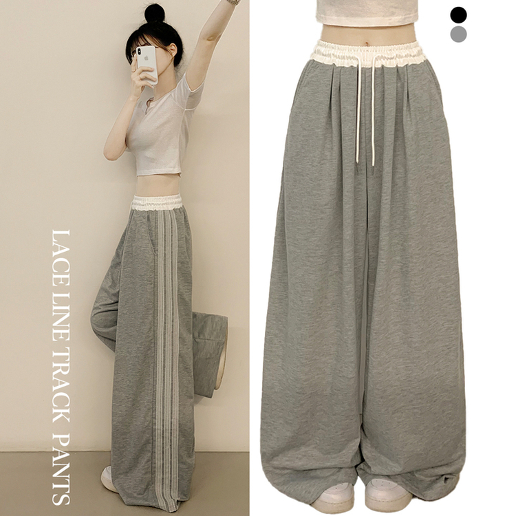 レースラインワイドトレーニングパンツ GREY