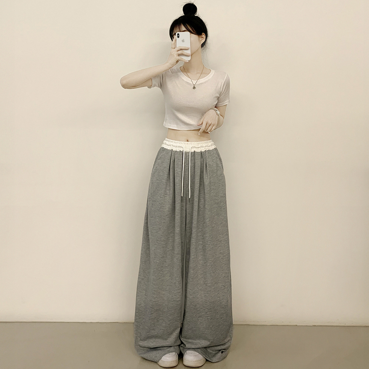 レースラインワイドトレーニングパンツ GREY