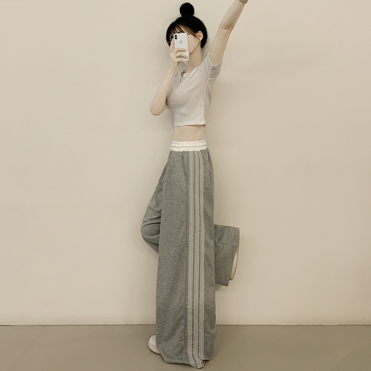 レースラインワイドトレーニングパンツ GREY
