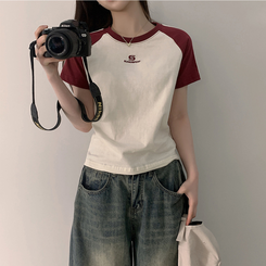 半袖Tシャツ フィットカラーライン半袖Tシャツ CREAM
