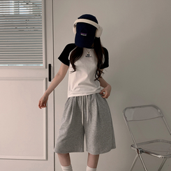 半袖Tシャツ フィットカラーライン半袖Tシャツ WHITE