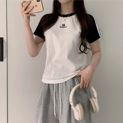 半袖Tシャツ フィットカラーライン半袖Tシャツ WHITE