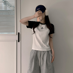 半袖Tシャツ フィットカラーライン半袖Tシャツ WHITE