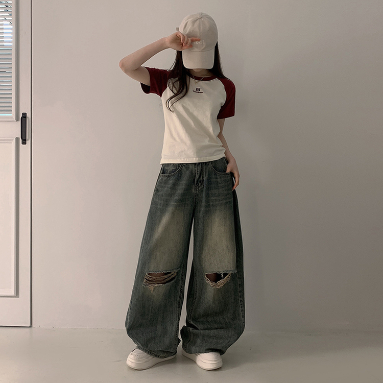 フィットカラーライン半袖Tシャツ CREAM