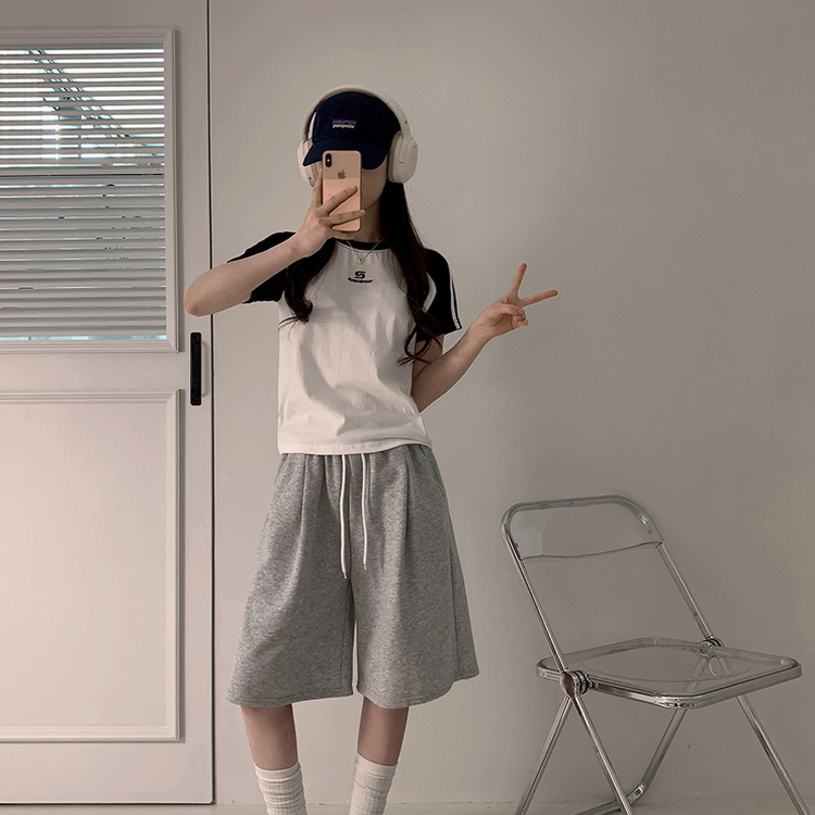 フィットカラーライン半袖Tシャツ WHITE