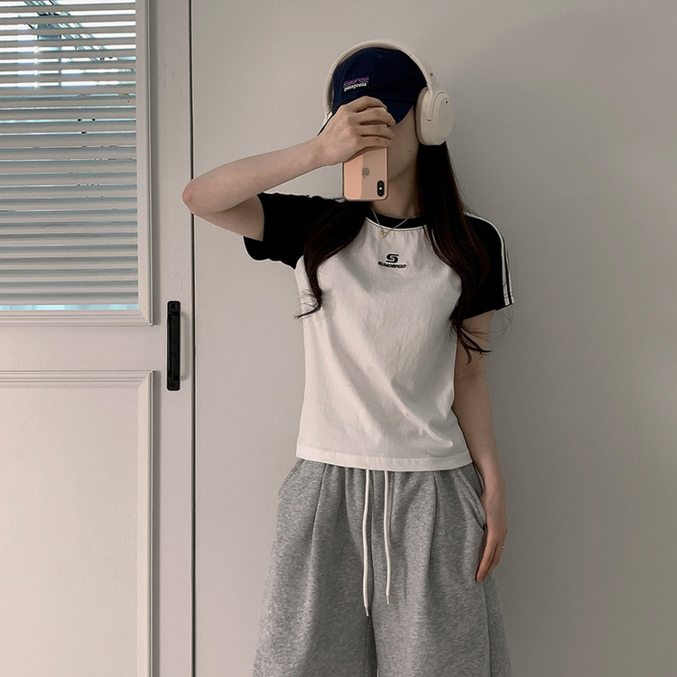 フィットカラーライン半袖Tシャツ WHITE