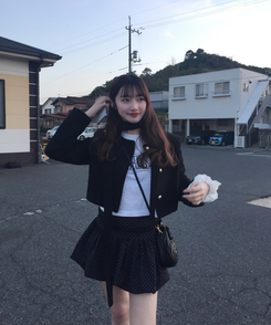 ドットバルーンスカート BLACK