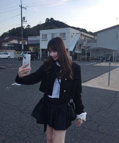 ドットバルーンスカート BLACK