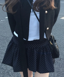 ドットバルーンスカート BLACK