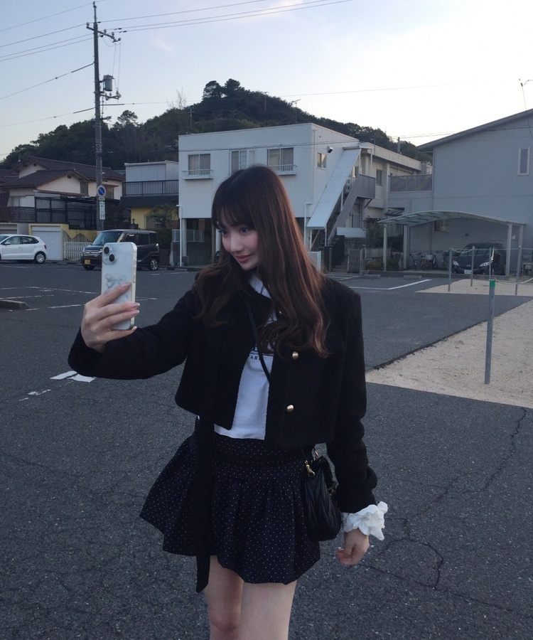 ドットバルーンスカート BLACK