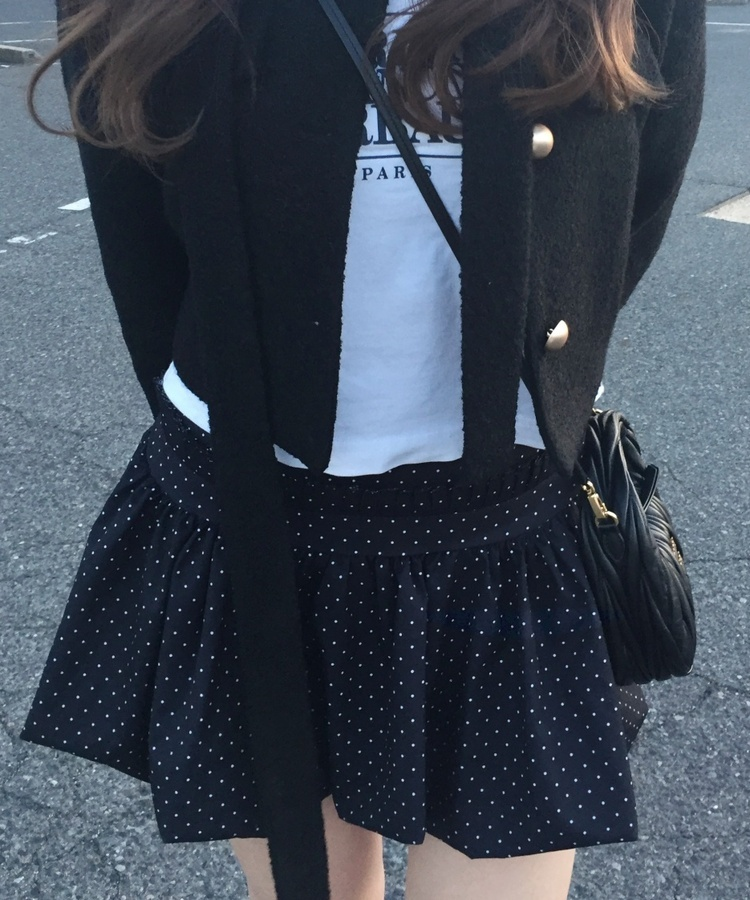 ドットバルーンスカート BLACK