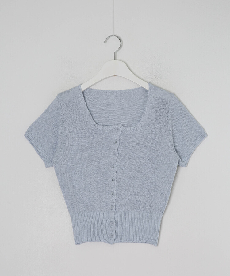 스퀘어넥 니트 가디건