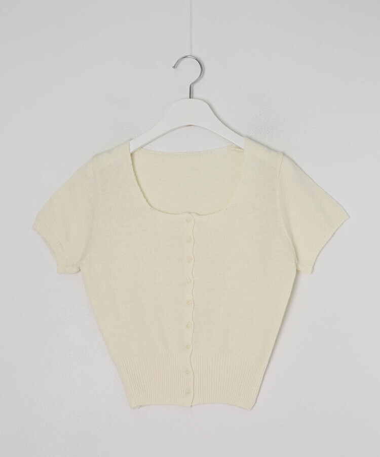 스퀘어넥 니트 가디건