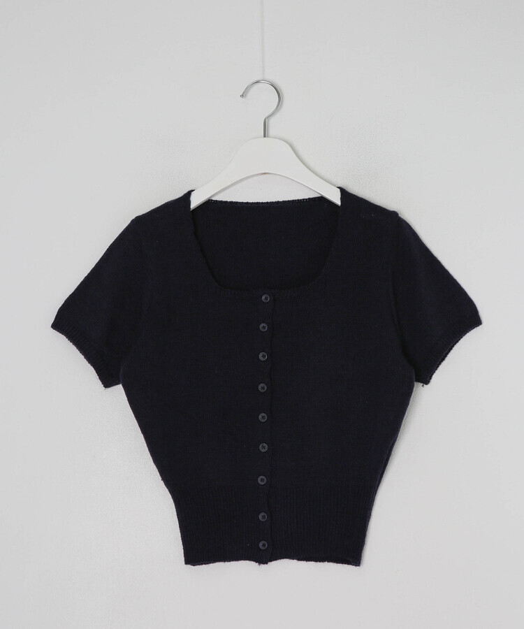 스퀘어넥 니트 가디건