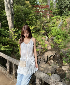 ミニワンピース シェアレースティアードワンピース WHITE
