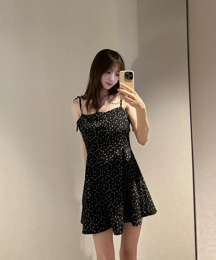ミニワンピース キャミクリーミーワンピース BLACK