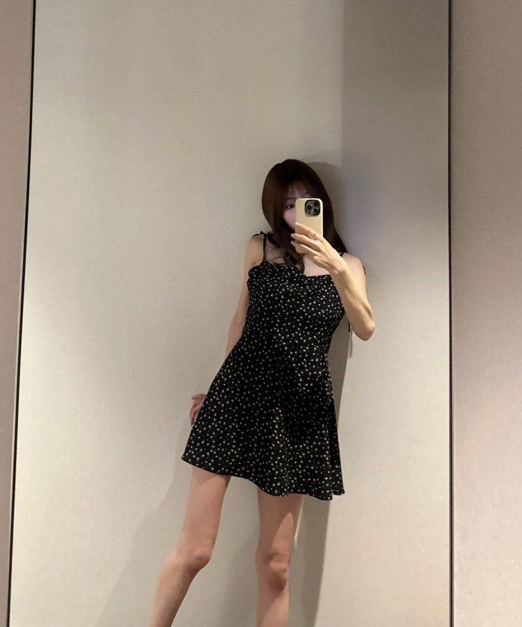 ミニワンピース キャミクリーミーワンピース BLACK