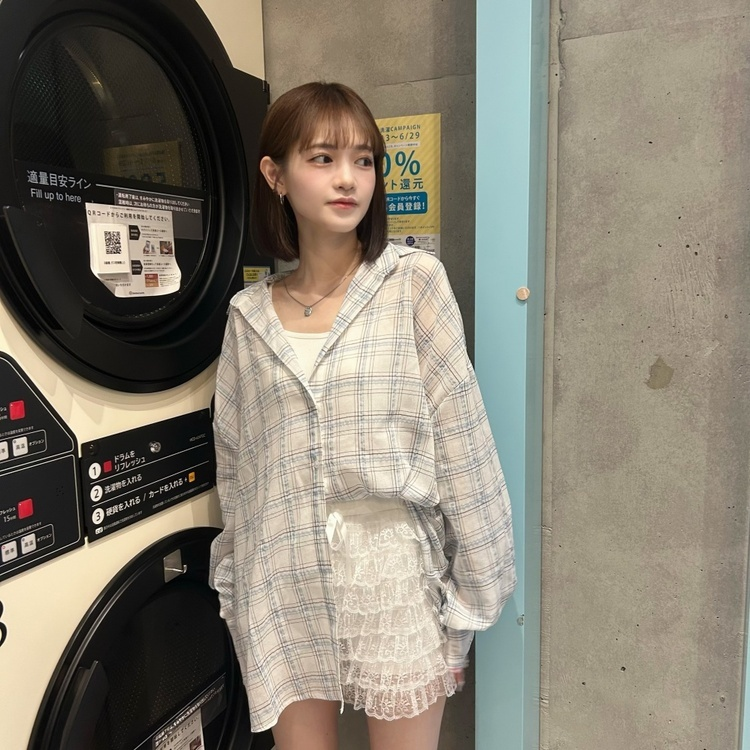 오버사이즈린넨체크남방