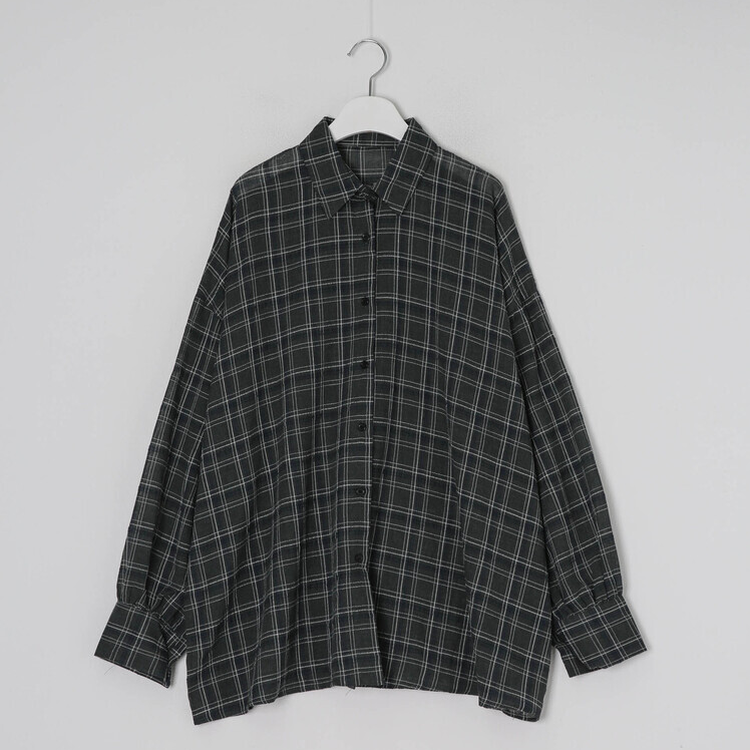 오버사이즈린넨체크남방