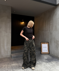 ワイド カモフラージュジップワイドパンツ CAMO