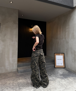ワイド カモフラージュジップワイドパンツ CAMO