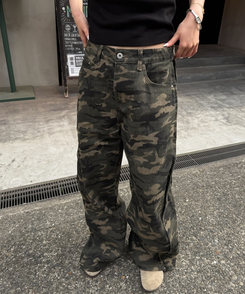 ワイド カモフラージュジップワイドパンツ CAMO