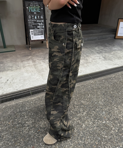 ワイド カモフラージュジップワイドパンツ CAMO