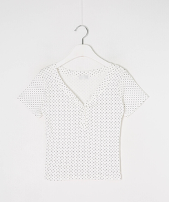 半袖Tシャツ ドットボタンTシャツ
