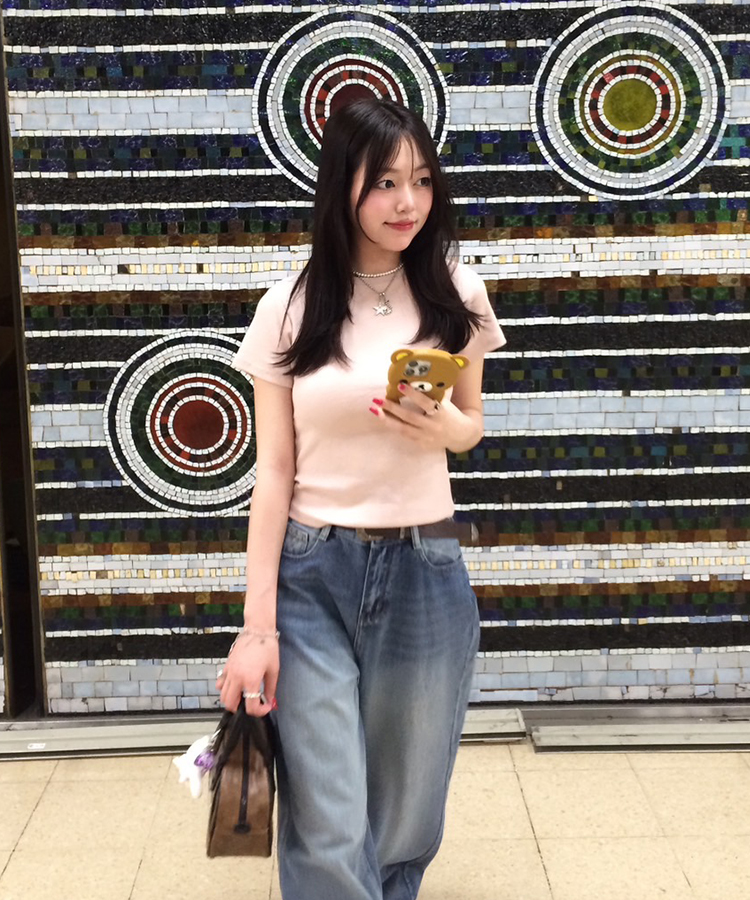 半袖Tシャツ 【単独商品/超特価】-3kg 細見えスリムフィット半袖 Tシャツ PINK