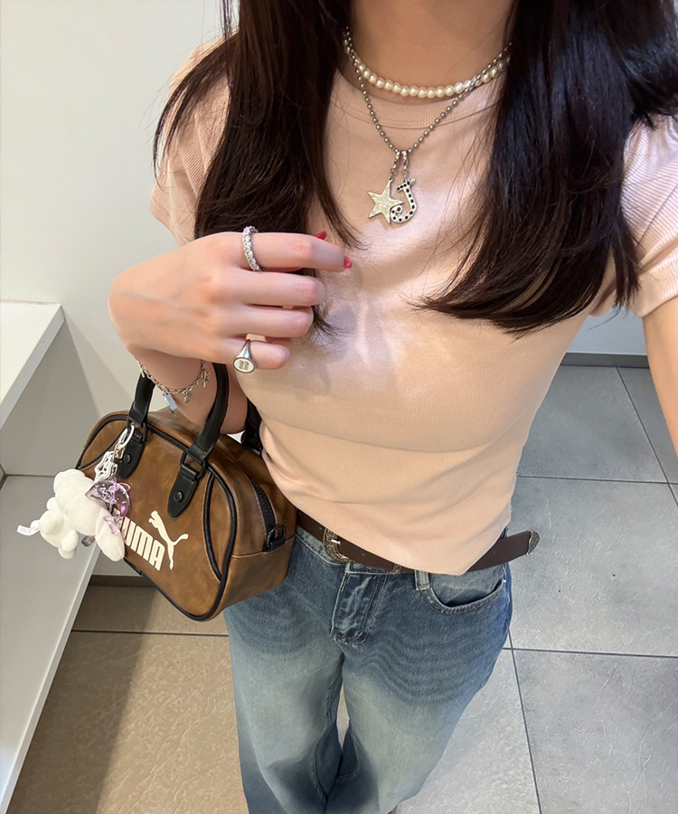 半袖Tシャツ 【単独商品/超特価】-3kg 細見えスリムフィット半袖 Tシャツ PINK