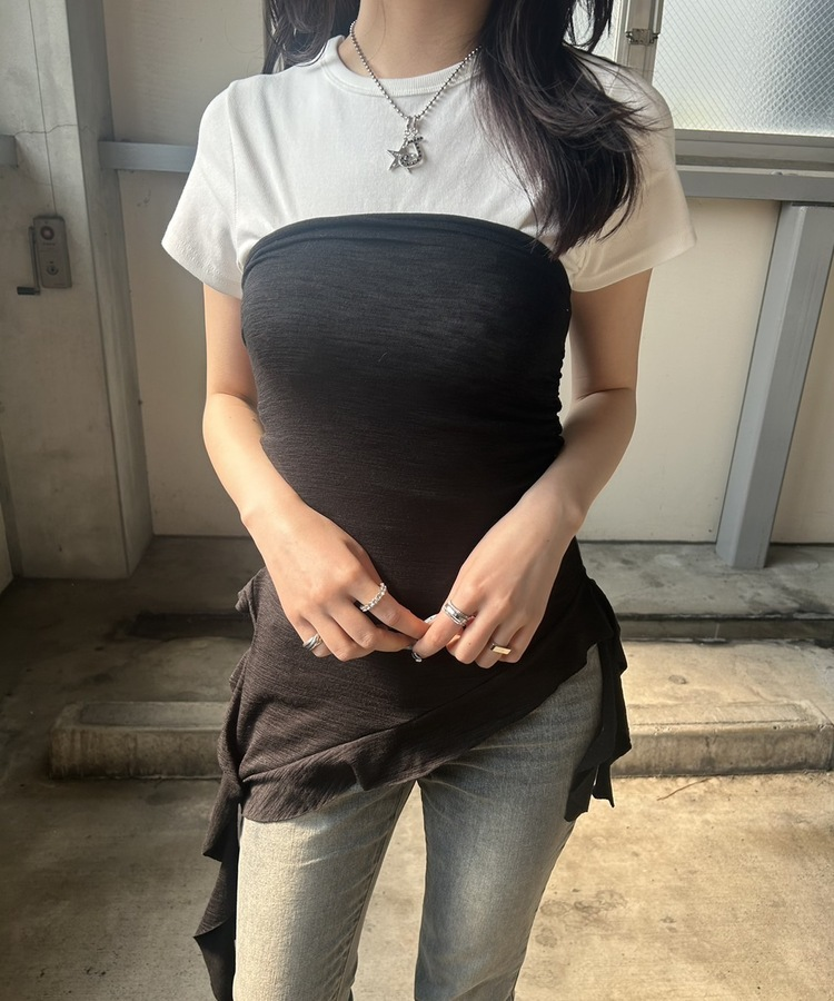 【単独商品/超特価】-3kg 細見えスリムフィット半袖 Tシャツ IVORY