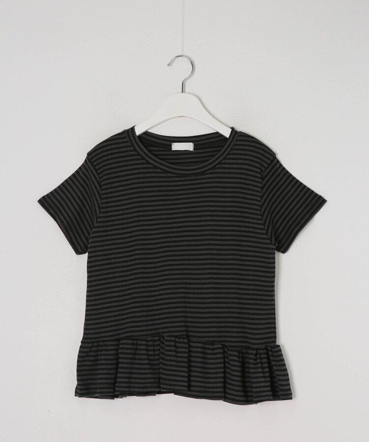 半袖Tシャツ ボーダーフリルTシャツ