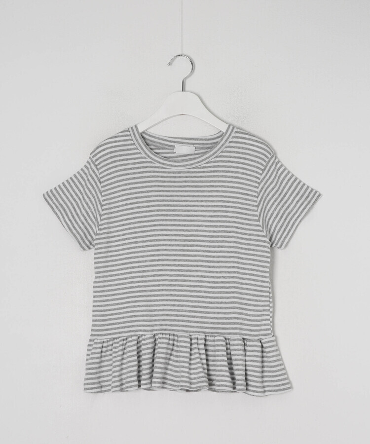半袖Tシャツ ボーダーフリルTシャツ