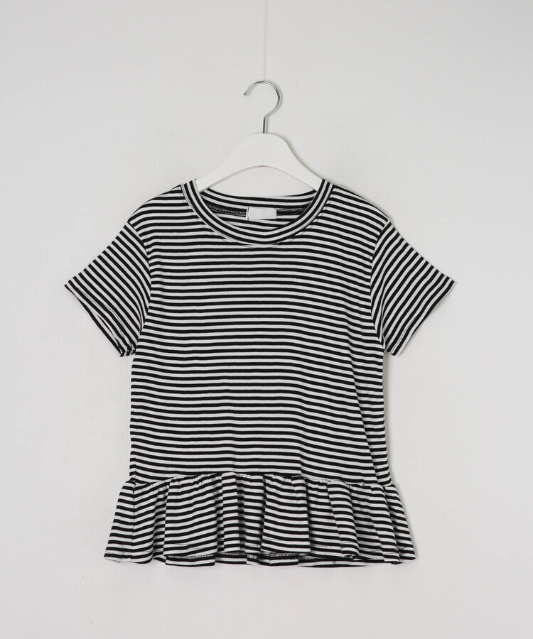 半袖Tシャツ ボーダーフリルTシャツ