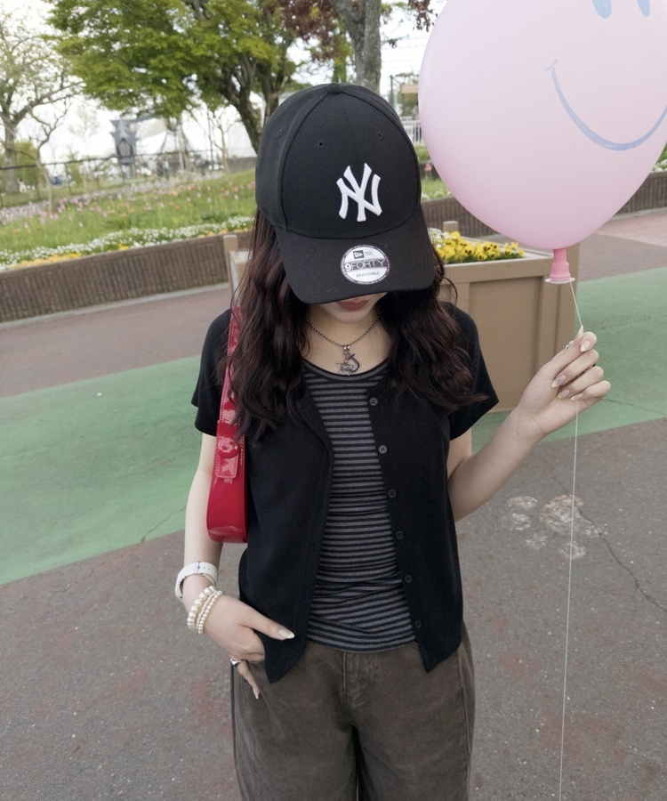 보더반팔 레이어드 가디건 검정