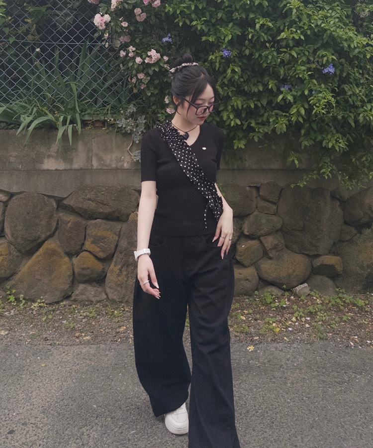 [숏/베이직/롱] 기장선택 스냅 와이드 롱팬츠 (4color) 블랙