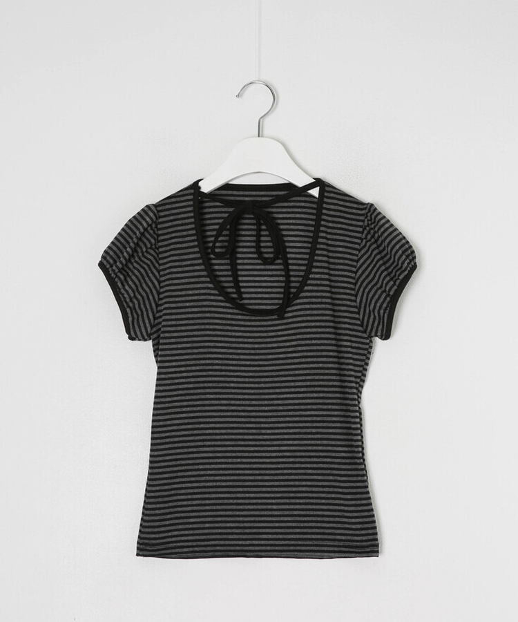 半袖Tシャツ リボンストライプ半袖Tシャツ