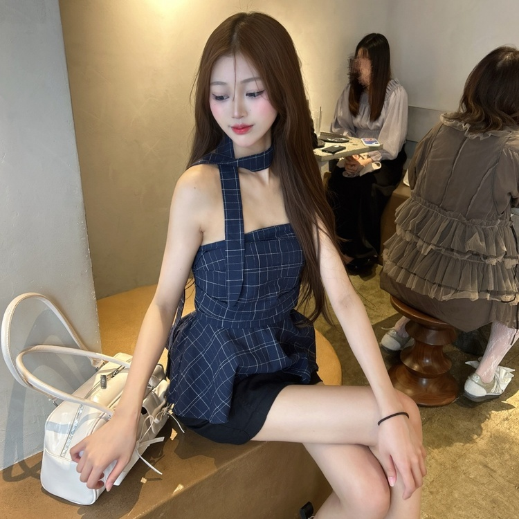 タイ付きチューブトップ NAVY