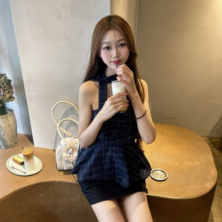 タイ付きチューブトップ NAVY