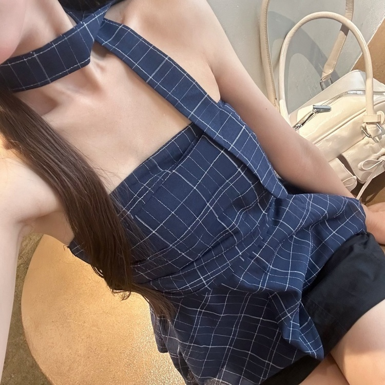 タイ付きチューブトップ NAVY