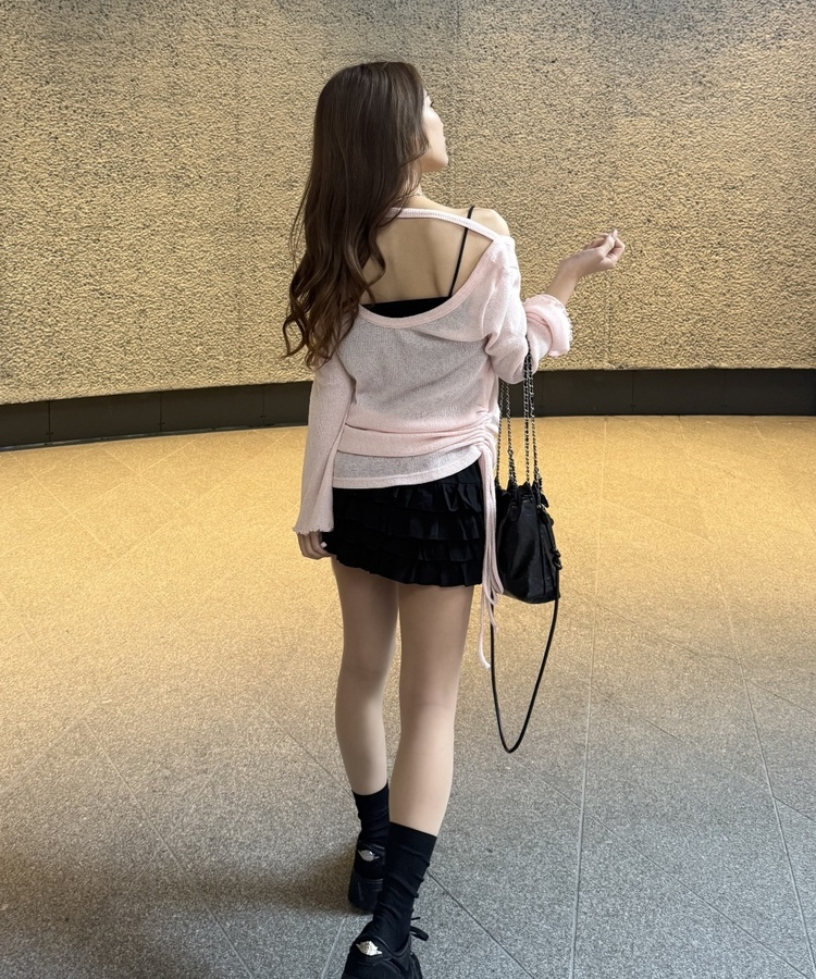 프릴미니스커트 블랙