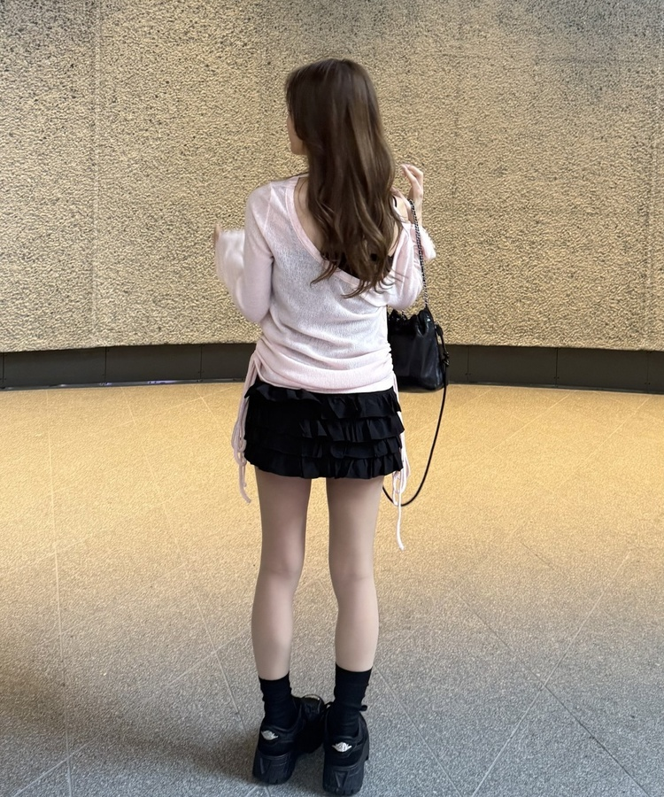 프릴미니스커트 블랙