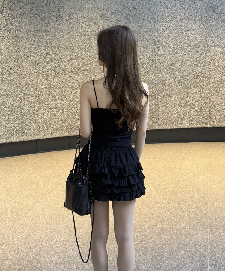 프릴미니스커트 블랙