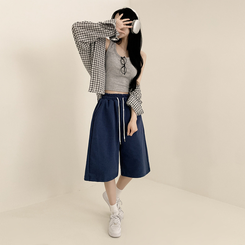 ショートパンツ 5分丈バミューダトレーニングパンツ BLUE