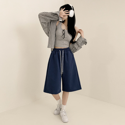 ショートパンツ 5分丈バミューダトレーニングパンツ BLUE