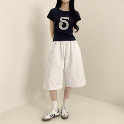ショートパンツ 5分丈バミューダトレーニングパンツ WHITE OATMEAL