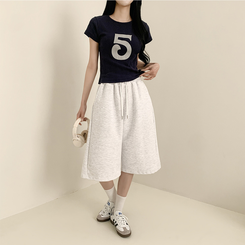 ショートパンツ 5分丈バミューダトレーニングパンツ WHITE OATMEAL