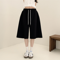 ショートパンツ 5分丈バミューダトレーニングパンツ BLACK