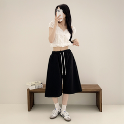 ショートパンツ 5分丈バミューダトレーニングパンツ BLACK
