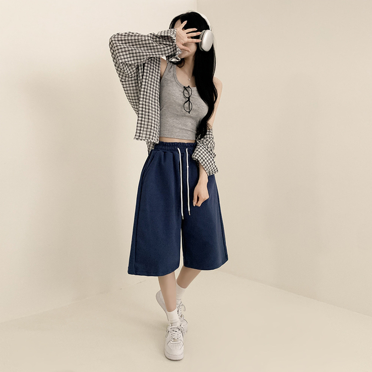 5分丈バミューダトレーニングパンツ BLUE